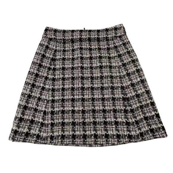 Kate Spade Tweed A-Line Skirt Black Gray Cream Size 8 - Picture 3 of 6